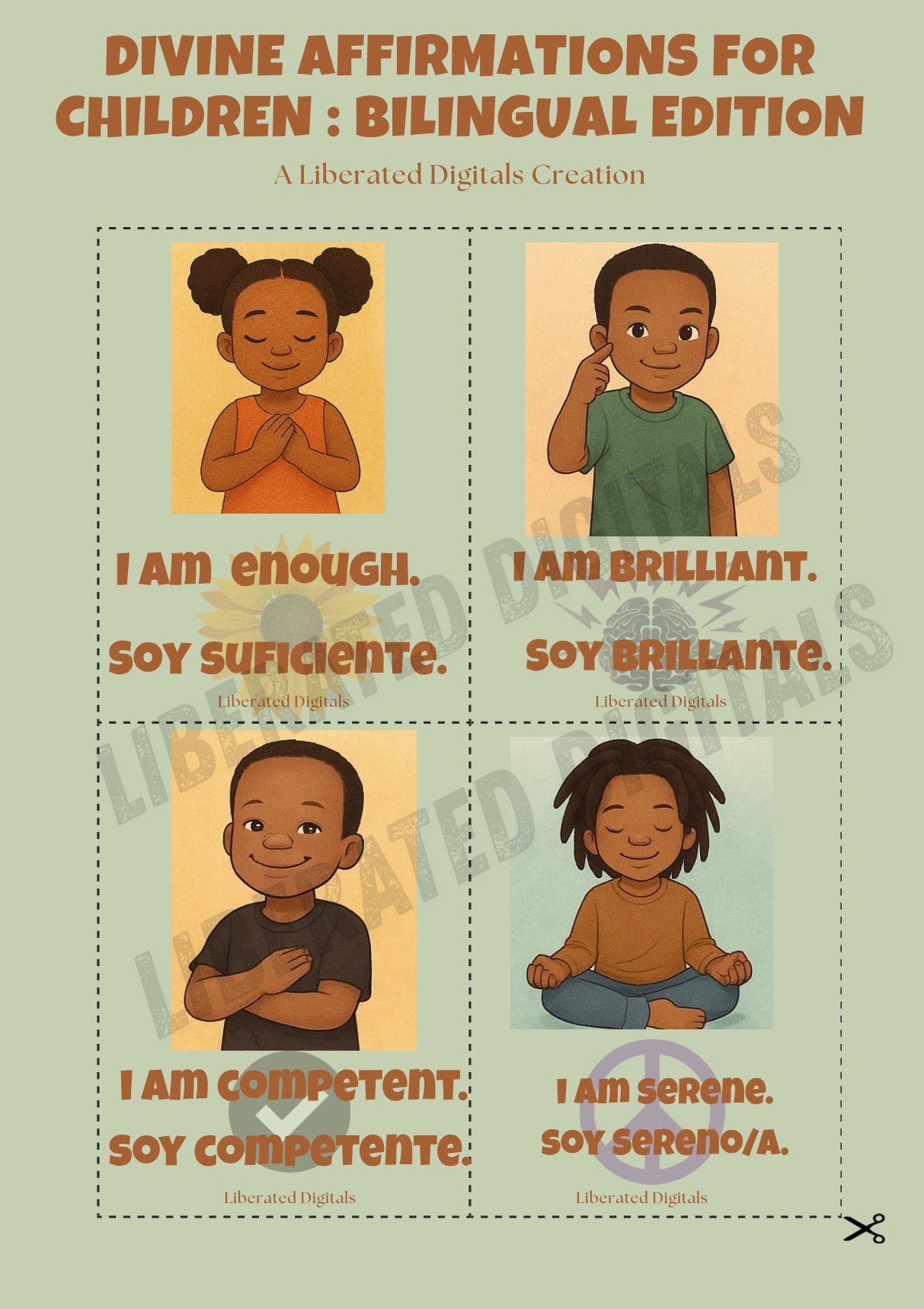 Divine Affirmations for Children: Bilingual Edition-(Digital Download)